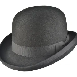 Euro Accessories Black Wool Felt Steampunk Bowler Hat