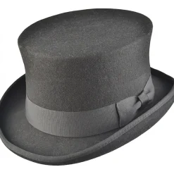 Euro Accessories Black Wool Felt Steampunk Top Hat