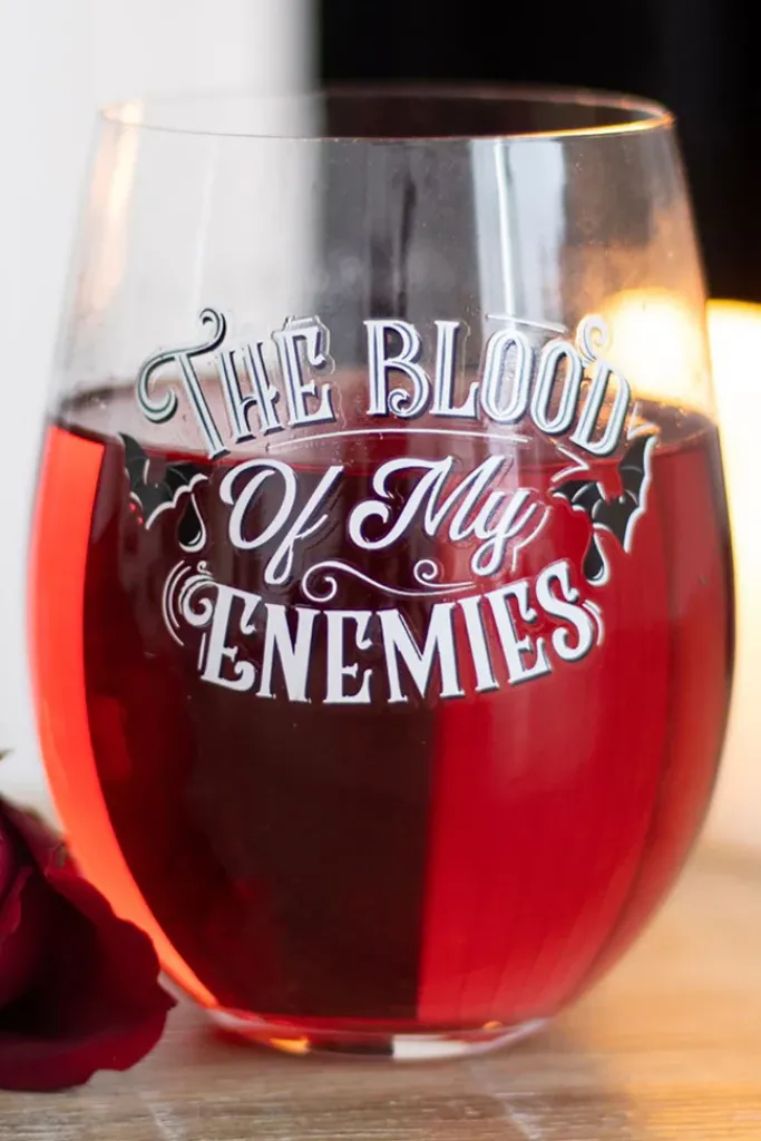 Something Different Blood Of My Enemies Stemless Wine Glass