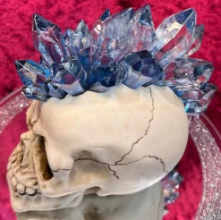 Nemesis Now Blue Crystal Hawk Skull