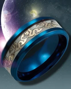 Gothic and Steampunk Jewellery Blue Dragon Ring