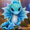Nemesis Now Blue Poppy Flower Dragon Figurine