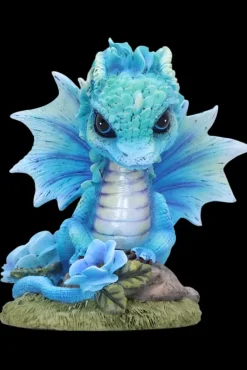 Nemesis Now Blue Poppy Flower Dragon Figurine