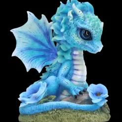 Nemesis Now Blue Poppy Flower Dragon Figurine