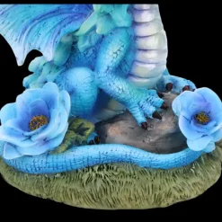 Nemesis Now Blue Poppy Flower Dragon Figurine