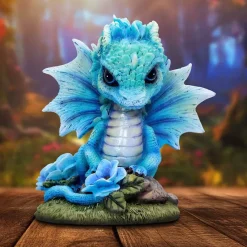 Nemesis Now Blue Poppy Flower Dragon Figurine