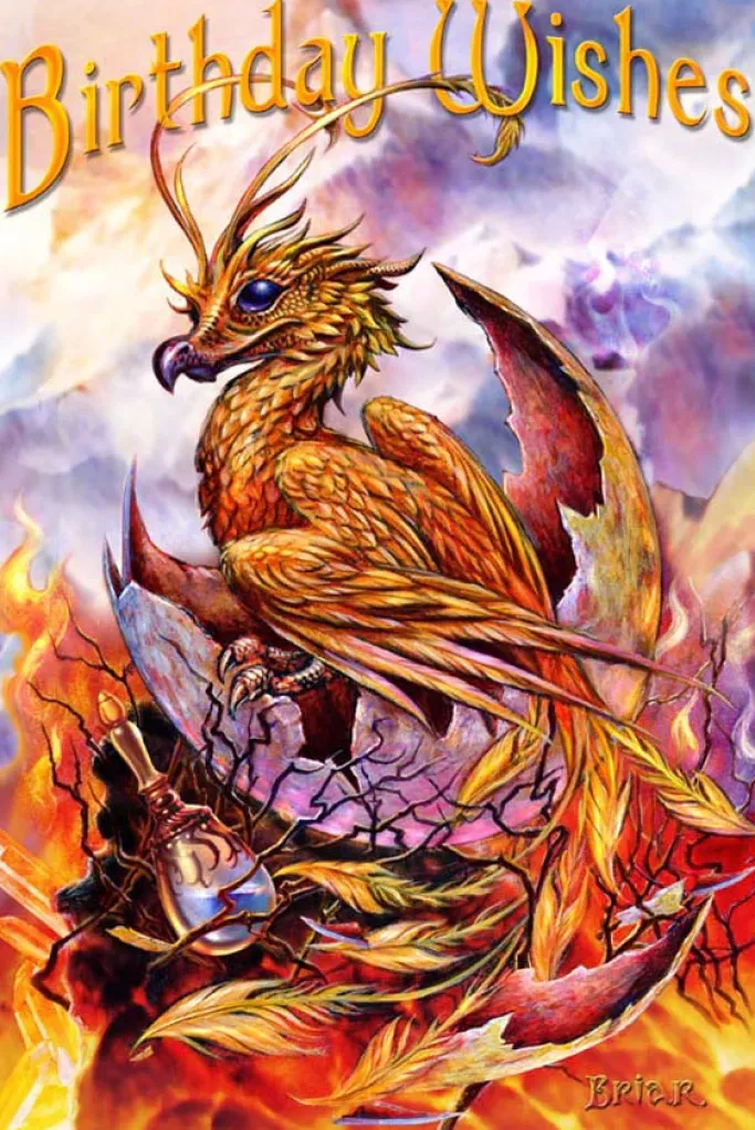 Eastgate Briar Birthday Phoenix Birthday Card