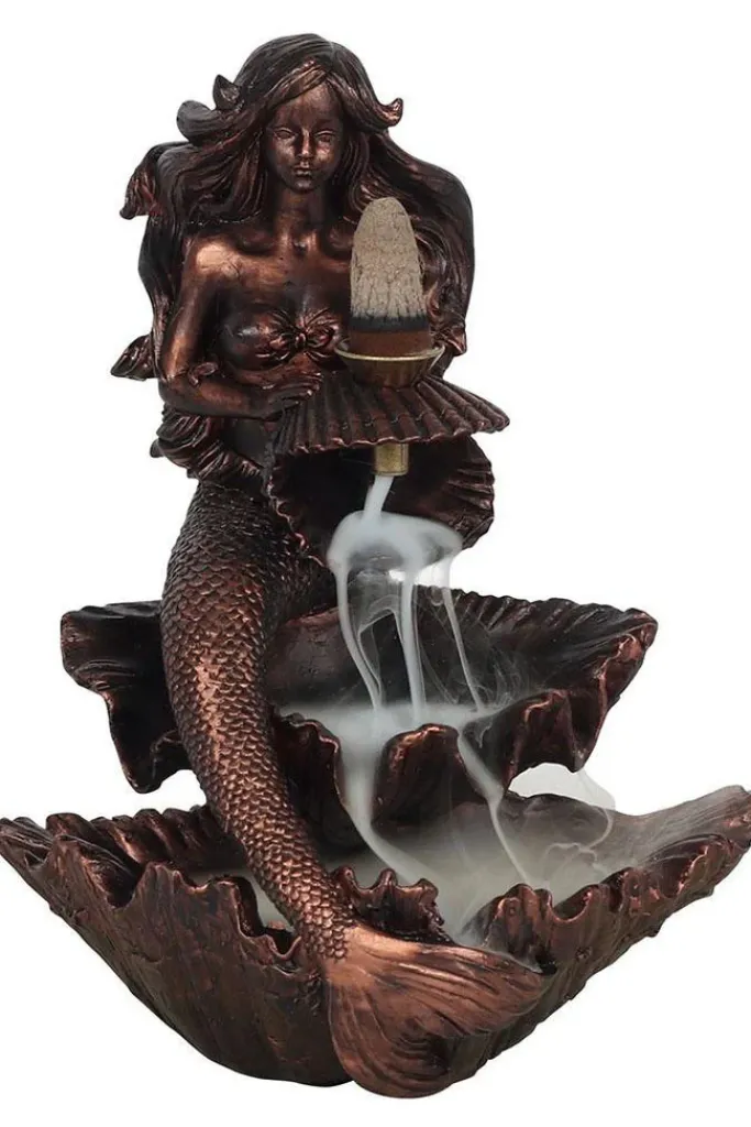 Something Different Bronze Effect Mermaid Backflow Incense Burner