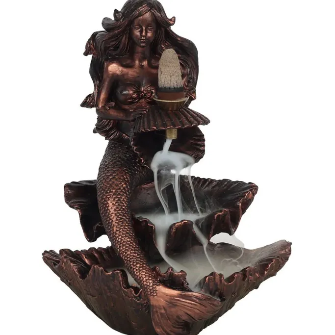 Something Different Bronze Effect Mermaid Backflow Incense Burner