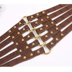 Gothic Accessories Brown Faux Leather O-Ring Waist Belt