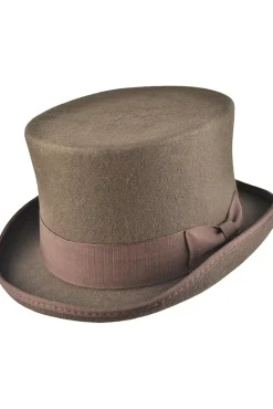 Euro Accessories Brown Wool Felt Steampunk Top Hat