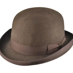 Euro Accessories Brown Wool Felt Steampunk Bowler Hat