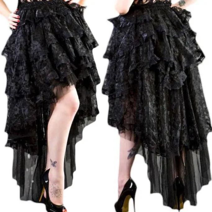 Burleska Black Lace Ophelie Waterfall Skirt
