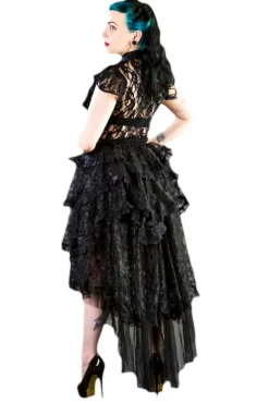 Burleska Black Lace Ophelie Waterfall Skirt