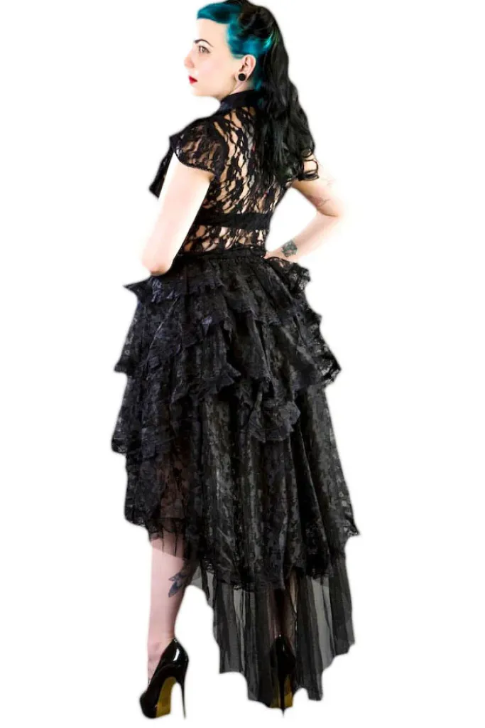 Burleska Black Lace Ophelie Waterfall Skirt