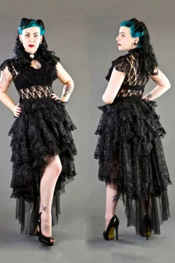 Burleska Black Lace Ophelie Waterfall Skirt
