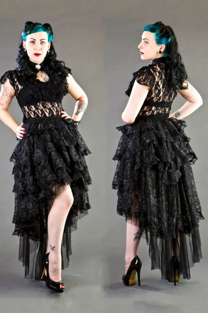 Burleska Black Lace Ophelie Waterfall Skirt