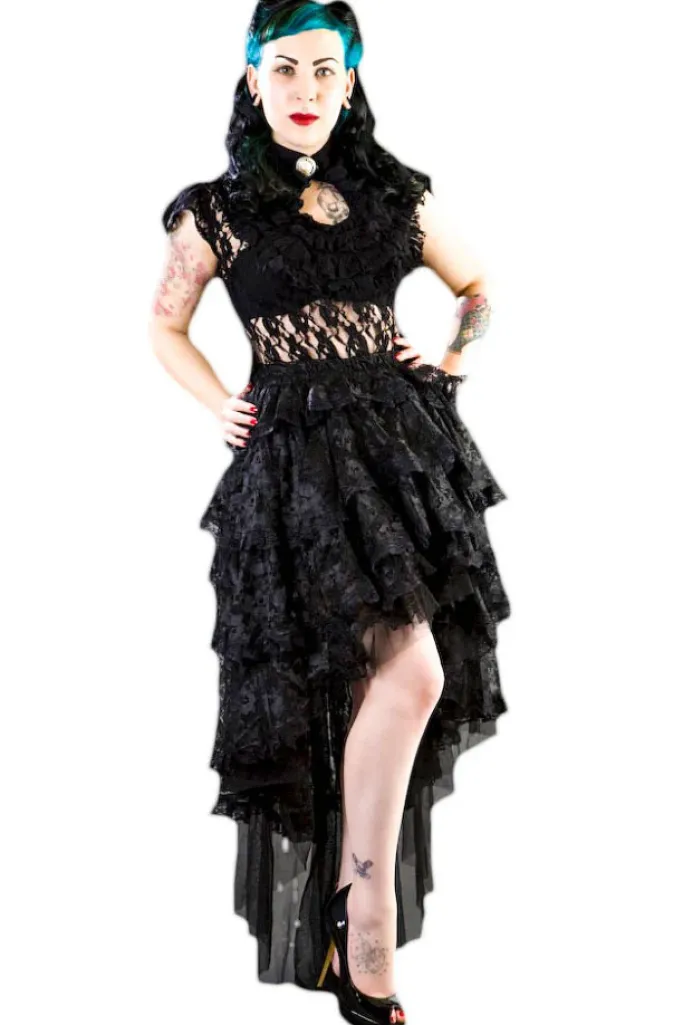 Burleska Black Lace Ophelie Waterfall Skirt