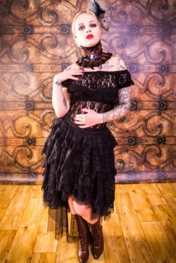 Burleska Black Lace Ophelie Waterfall Skirt