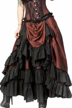 Burleska Carnation Victorian Maxi Skirt Brass
