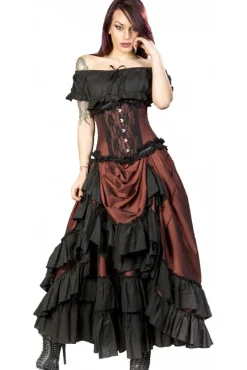 Burleska Carnation Victorian Maxi Skirt Brass