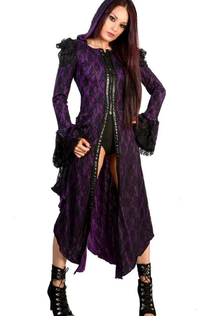 Burleska Hooded Purple Jacket / Coat / Dress