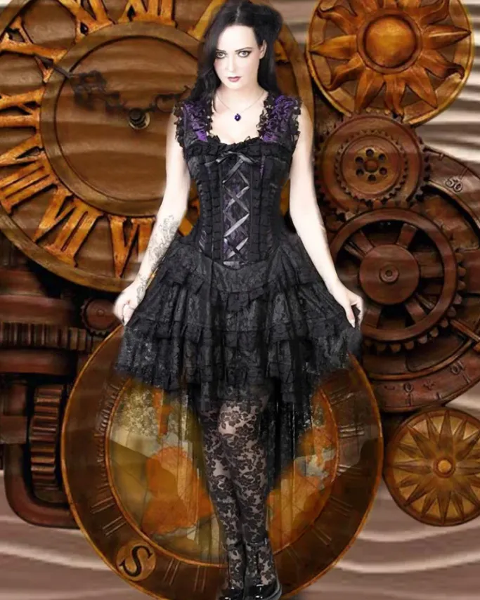 Burleska King Brocade Ophelie Dress Purple