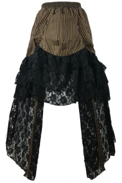 Burleska Luciana Skirt Brown Black Stripe