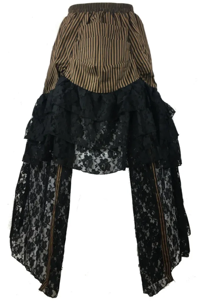 Burleska Luciana Skirt Brown Black Stripe