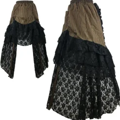 Burleska Luciana Skirt Brown Black Stripe