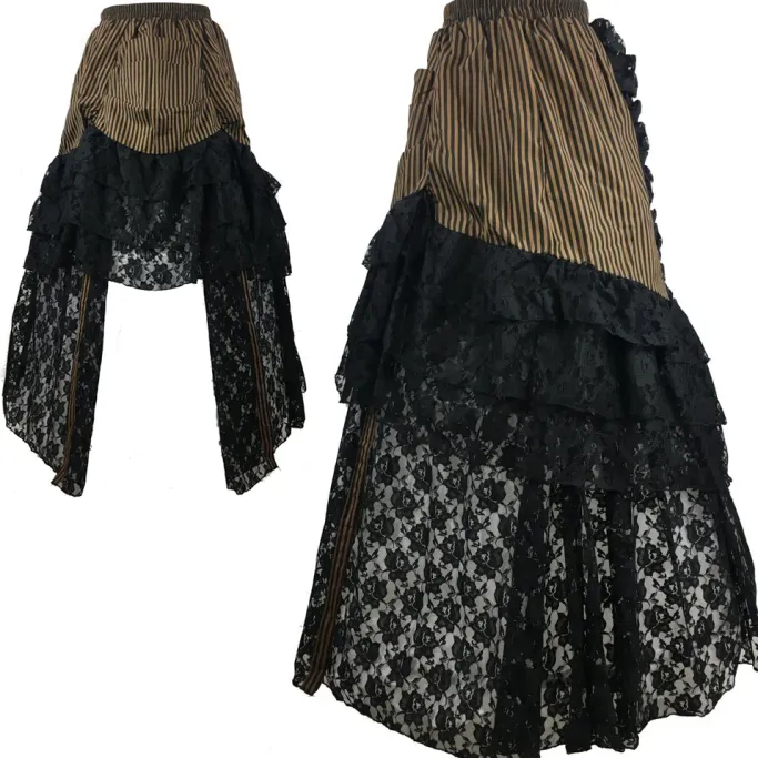 Burleska Luciana Skirt Brown Black Stripe