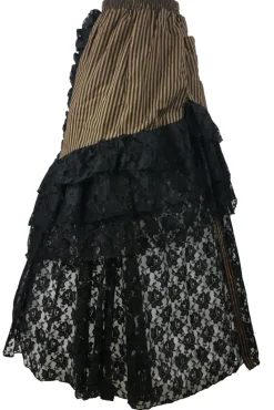 Burleska Luciana Skirt Brown Black Stripe