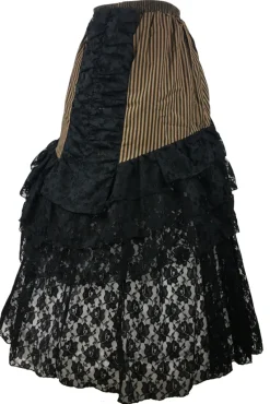 Burleska Luciana Skirt Brown Black Stripe
