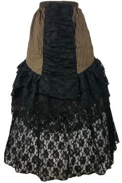 Burleska Luciana Skirt Brown Black Stripe