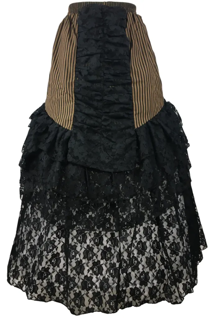 Burleska Luciana Skirt Brown Black Stripe