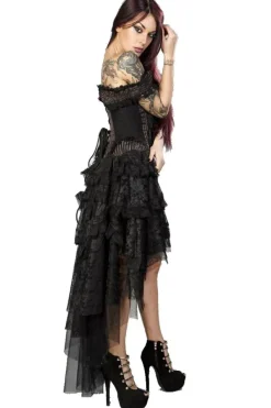Burleska Ophelie Dress Brown Stripe