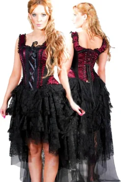 Burleska Ophelie Dress Flock Burgundy
