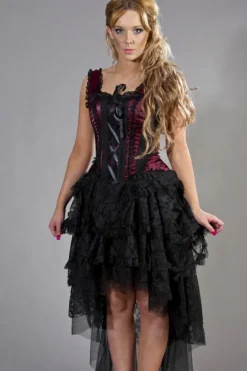 Burleska Ophelie Dress Flock Burgundy