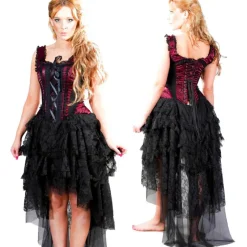 Burleska Ophelie Dress Flock Burgundy
