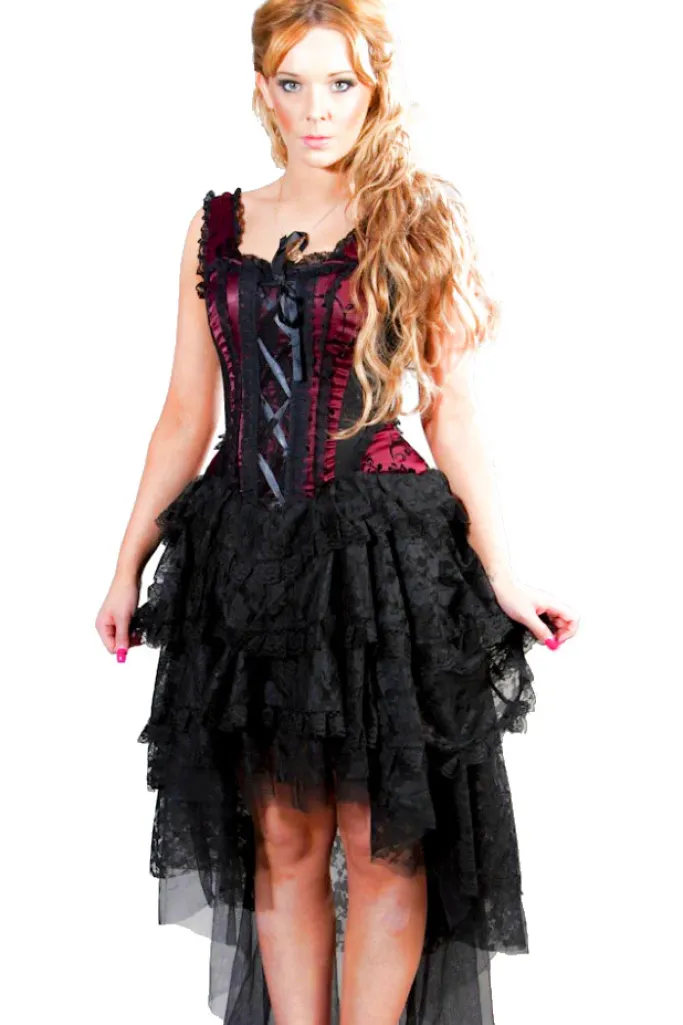 Burleska Ophelie Dress Flock Burgundy