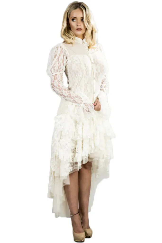 Burleska Ophelie Waterfall Skirt Cream