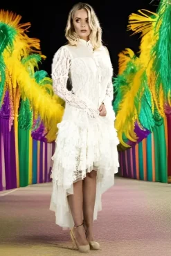 Burleska Ophelie Waterfall Skirt Cream
