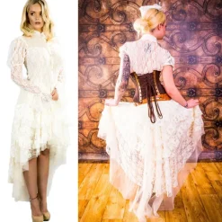 Burleska Ophelie Waterfall Skirt Cream