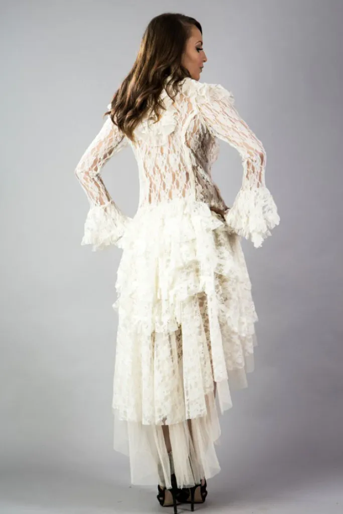 Burleska Ophelie Waterfall Skirt Cream