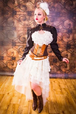 Burleska Ophelie Waterfall Skirt Cream
