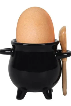 Something Different Cauldron Egg Cup with Broom Spoon
