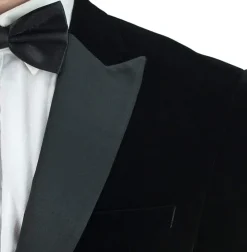 Kaymans Cavani Rosa Black Velvet Tuxedo Jacket (34, 36, 38, 52)