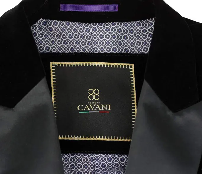 Kaymans Cavani Rosa Black Velvet Tuxedo Jacket (34, 36, 38, 52)