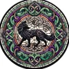 Oakhart Industries Celtic Knot Black Wolf Coaster