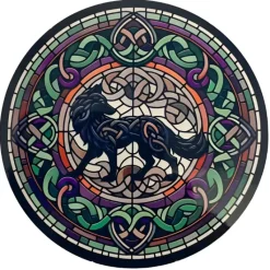 Oakhart Industries Celtic Knot Black Wolf Coaster